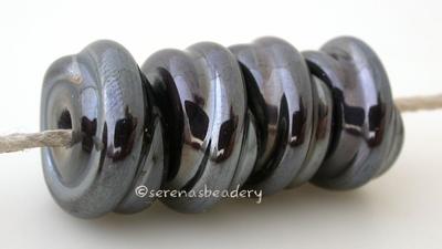 Silver Plum Raised Spirals iridescent silver plum beads with a raised spiral8x13 mmprice is per bead Default Title