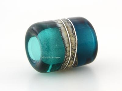 Teal Great Bluedini Silvered Ivory Tube Big Hole Bead light teal and great bluedini with fine silver and silvered ivory european charm style bead13x11 mmprice is per bead Glossy,Matte