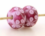 Triple Pink Flowers one pair of triple pink flower beads 6x12 mm 2.5 mm hole     Glossy,Matte