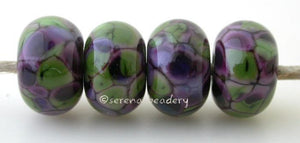 Violet Spring Violet colored beads covered in spring violet colored frit.Bead Size: 6x11-12 or 7x13-14 mmHole Size: 2.5 mmprice is for one bead with a discount for 4 or more 11-12 mm,Glossy,13-14 mm,Glossy,11-12 mm,Matte,13-14 mm,Matte