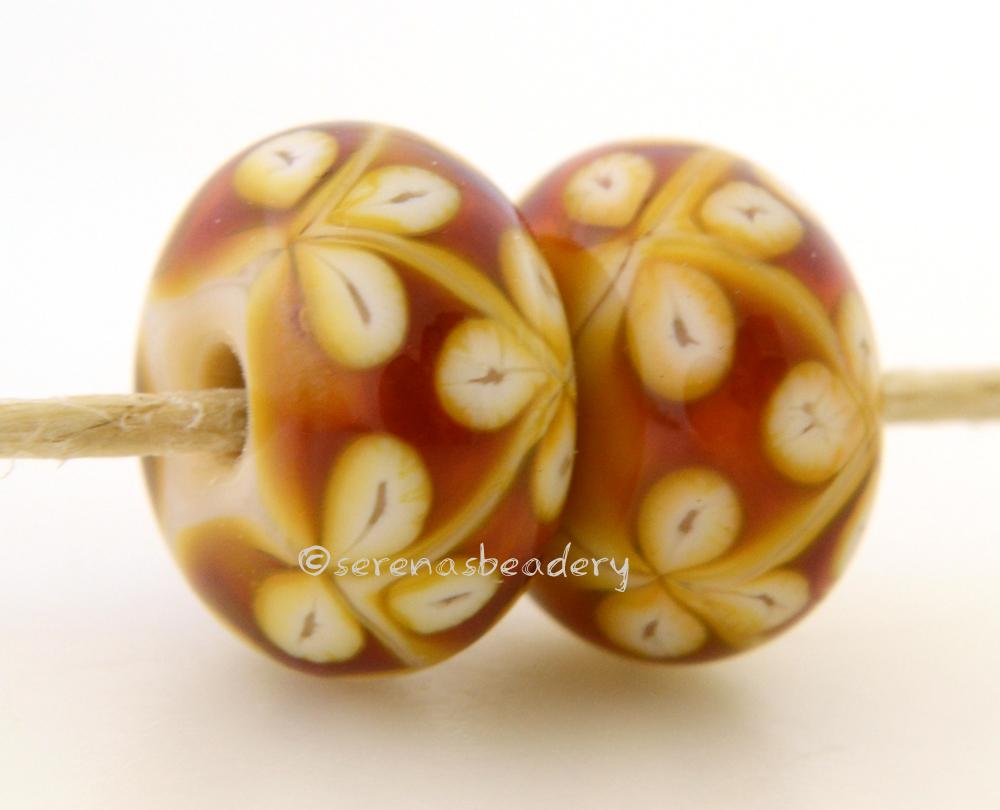 Encased Opal Yellow Lampwork Beads with outlets spacers