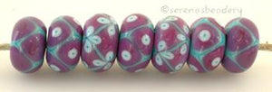 Early Spring 7 turquoise, purple, and sky blue beads6 x12 mm Glossy,Matte
