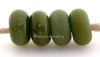 Green Bean Color Notes: an oddlot color that is no longer in production - once its gone, there will be no more 5x10 mm Available shapes and sizes:Round Bead Shapes: Available to order 8 to 15 mm with hole sizes ranging from 1.5 to 5 mm. See drop down menu for the exact options. Shown here in 8, 9 and 10 mm with both a 2.5 mm and 1.5 mm hole. 4 and 5 mm holes will fit European Charm style jewelry.Also available in a wavy disk or bead cap:. Pressed bead shapes:Lentil - 12x13 mm in size with a 1.5mm hole.: Pil