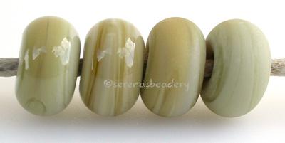 Pale Avacado Color Notes: an oddlot color that is no longer in production - once its gone, there will be no more 5x10 mm Available shapes and sizes:Round Bead Shapes: Available to order 8 to 15 mm with hole sizes ranging from 1.5 to 5 mm. See drop down menu for the exact options. Shown here in 8, 9 and 10 mm with both a 2.5 mm and 1.5 mm hole. 4 and 5 mm holes will fit European Charm style jewelry.Also available in a wavy disk or bead cap:. Pressed bead shapes:Lentil - 12x13 mm in size with a 1.5mm hole.: P