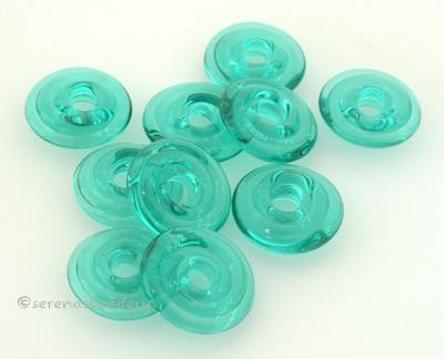 Teal Wavy Disk Spacer  10 wavy disks in light teal2 sizes available: 11-12 mm with 1.5 mm hole or 13-14 mm with 2.5 mm holeprice is per 10 disks 11-12 mm 1.5 mm hole,12-13 mm 2.5 mm hole