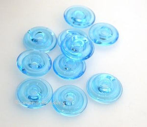 Light Aqua Wavy Disk Spacer  10 wavy disks in light aqua2 sizes available: 11-12 mm with 1.5 mm hole or 13-14 mm with 2.5 mm holeprice is per 10 disks 11-12 mm 1.5 mm hole,12-13 mm 2.5 mm hole