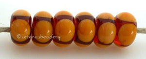 Amber and Squash Circle Dots amber and squash quad dots 5x11 mm price is per bead Glossy,Matte