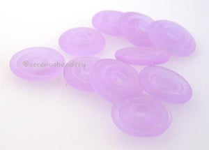 Dark Lavender Matte Wavy Disk Spacer  10 wavy disks in dark lavender matte2 sizes available: 11-12 mm with 1.5 mm hole or 13-14 mm with 2.5 mm holeprice is per 10 disks 11-12 mm 1.5 mm hole,12-13 mm 2.5 mm hole