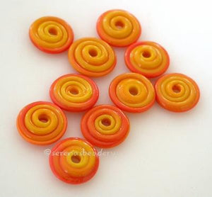 Apricot Orange Wavy Disk Spacer 10 wavy disks in apricot2 sizes available: 11-12 mm with 1.5 mm hole or 13-14 mm with 2.5 mm holeprice is per 10 disks 11-12 mm 1.5 mm hole,12-13 mm 2.5 mm hole