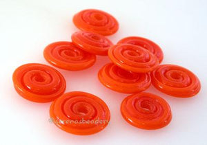 Carrot Red Wavy Disk Spacer 10 wavy disks in carrot red 2 sizes available: 11-12 mm with 1.5 mm hole or 13-14 mm with 2.5 mm holeprice is per 10 disks 11-12 mm 1.5 mm hole,12-13 mm 2.5 mm hole