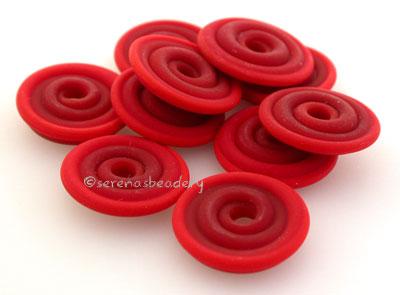 Light Red Matte Wavy Disk Spacer 10 wavy disks in light red with a matte finish2 sizes available: 11-12 mm with 1.5 mm hole or 13-14 mm with 2.5 mm holeprice is per 10 disks 11-12 mm 1.5 mm hole,12-13 mm 2.5 mm hole