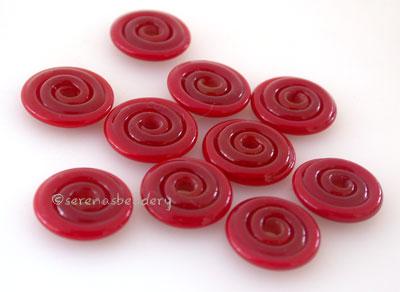 Deep Red Wavy Disk Spacer 10 wavy disks in deep red2 sizes available: 11-12 mm with 1.5 mm hole or 13-14 mm with 2.5 mm holeprice is per 10 disks 11-12 mm 1.5 mm hole,12-13 mm 2.5 mm hole