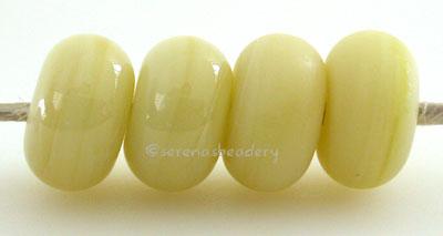 Custard Color Notes: an oddlot color that is no longer in production - once its gone, there will be no more 5x10 mm Available shapes and sizes:Round Bead Shapes: Available to order 8 to 15 mm with hole sizes ranging from 1.5 to 5 mm. See drop down menu for the exact options. Shown here in 8, 9 and 10 mm with both a 2.5 mm and 1.5 mm hole. 4 and 5 mm holes will fit European Charm style jewelry.Also available in a wavy disk or bead cap:. Pressed bead shapes:Lentil - 12x13 mm in size with a 1.5mm hole.: Pillow