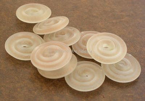 Gold Adventurine Ribbon Matte Wavy Disk Spacer 10 wavy disks in goldstone ribbon in a matte finsh2 sizes available: 11-12 mm with 1.5 mm hole or 13-14 mm with 2.5 mm holeprice is per 10 disks 11-12 mm 1.5 mm hole,12-13 mm 2.5 mm hole