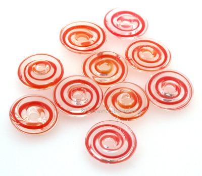 Red Ribbon Wavy Disk Spacer 10 wavy disks in red ribbon2 sizes available: 11-12 mm with 1.5 mm hole or 13-14 mm with 2.5 mm holeprice is per 10 disks 11-12 mm 1.5 mm hole,12-13 mm 2.5 mm hole