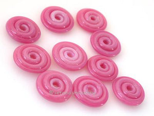 Darker Pink Wavy Disk Spacer 10 wavy disks in darker pink2 sizes available: 11-12 mm with 1.5 mm hole or 13-14 mm with 2.5 mm holeprice is per 10 disks 11-12 mm 1.5 mm hole,12-13 mm 2.5 mm hole