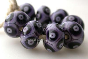 Violet and Deep Purple Dots new violet with deep purple offset dots 6x12 mm price is per bead Glossy,Matte