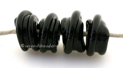 Black Raised Spirals black beads with a raised black spiral6x12 mmprice is per bead Glossy,Matte