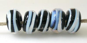 Black and White Spiral black heart beads with a white ribbon spiral stripe6x12 mmprice is per bead Default Title