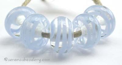 Periwinkle Spiral Stripe a periwinkle ribbon spiral stripe with a clear heart6x12 mmprice is per bead Default Title