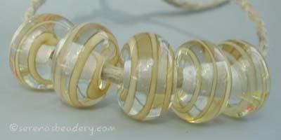 Ivory Spiral Stripe an ivory ribbon spiral stripe with a clear heart6x12 mmprice is per bead Default Title