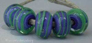 Cobalt Nile Spirals a light cobalt base cased with a nile green ribbon spiral6x12 mmprice is per bead Default Title