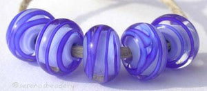 Periwinkle Cobalt Sprials a periwinkle base cased with a cobalt ribbon spiral6x12 mmprice is per bead Default Title