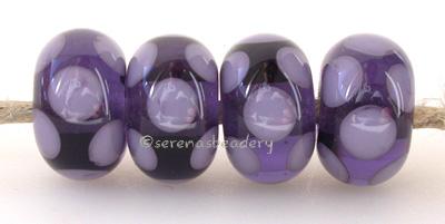 Purple New Violet Dice Dots A purple base with new violet dice dots. 5x11 mm price is per bead Glossy,Matte