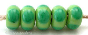 Pea Grass Green Circle Dots each pea green bead has 4 dark grass green dots 6x11 mm price is per bead Glossy,Matte