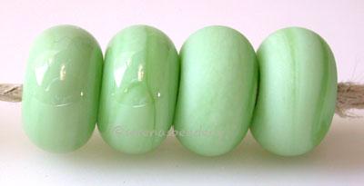 Opaque Mint Color Notes: an oddlot color that is no longer in production - once its gone, there will be no more 5x10 mm Available shapes and sizes:Round Bead Shapes: Available to order 8 to 15 mm with hole sizes ranging from 1.5 to 5 mm. See drop down menu for the exact options. Shown here in 8, 9 and 10 mm with both a 2.5 mm and 1.5 mm hole. 4 and 5 mm holes will fit European Charm style jewelry.Also available in a wavy disk or bead cap:. Pressed bead shapes:Lentil - 12x13 mm in size with a 1.5mm hole.: Pi