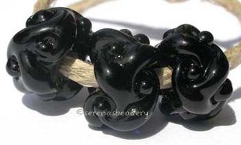 Black Woven 3 black woven beadsthe woven beads are a very intricate and unique design with lots of texture 7x13 mm Glossy,Matte