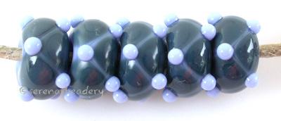 Periwinkle Steel Offset Dots periwinkle beads with steel dots and periwinkle mini dots 6x12 mm price is per bead Glossy,Matte