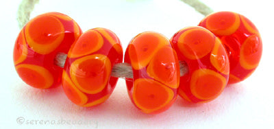 Tangerine Bubbles orange bubble encased beads 7x12 mm 2.5mm hole price is per bead All of my lampwork glass beads are individually handmade using Effetre, Vetrofond, or Lauscha, Reichenbach, Double Helix, and Bullseye glass rods. They are annealed in a digitally controlled kiln for everlasting strength and durability. Default Title